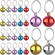 HJZJII 24 Pcs Metal Jingle Bells, Dog and Cat Collar Bell with Clasps Loud Pendant Pet Accessories Do Not Lost Training charms for Pets