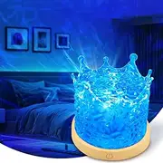 Crown Ocean Wave Lamp, Northern Light Lamp,16 Colours RGB Light Projector with Remote Control,Night Light for Bar Restaurant Bedroom Living Room Decor