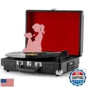 ORCC Record Player Turntable 3-Speed Bluetooth Suitcase Portable Belt-Driven