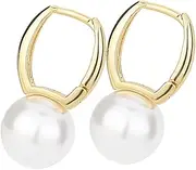 [VALICLUD] Pearl Dangle Earrings for Women Trendy Hoop Earrings Perfect for Occasions