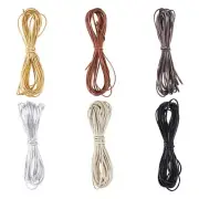 6 Skeins 2mm Flat PU Imitation Leather Cords for DIY Crafts 5.47 Yards/Skein