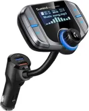 (Upgraded Version) Sumind Car Bluetooth FM Transmitter, Wireless Radio Adapter H