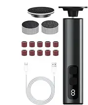 Electric Foot File | 2-in-1 Electric Callus Remover,Feet Pedicure Tools, Sandpaper Discs & Grinding Heads, 9 Speeds for Dead Cracked Hard Skin