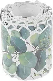 CANIGHT 1 Roll Tropical Leaves Bulletin Board Border Trim Eucalyptus Leaf Design for Classroom Decor and Office Decoration Easy to Clean and Maintain