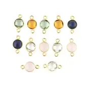 Single Bail Multi Hydro Quartz Brass DIY Connector Wholesale Lot of 12 Pcs