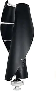 HUIZHITENGDA 5000W Wind Vertical Turbine Generator,2 Blades Spiral Wind Power Turbine Generator 12V 24V 48V 220V with MPPT Controller for Home Or Camping(Black)
