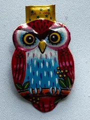 Vintage Toy Tin Litho Noise Maker Clicker OWL Japan