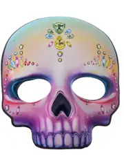 Day of the Dead Jewel Face Printed Costume Mask