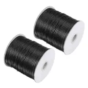 2pcs Beading Thread Bracelet Weave Craft Cord 1.5mm 158M/Roll, Black
