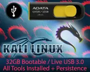 32GB KALI LINUX USB Bootable Live with All Tools Installed + Persistence