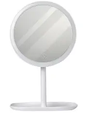 [SOGA] Round Makeup Bedroom Table Vanity Mirror Tricolor Adjustable LED Light 26cm in White