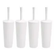 Premium 4-Pack Toilet Bowl Brushes with Holder - Hygienic & Discreet Design
