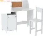 Kids Table and Chair Set Children Study Play Toys Desk W/Cabinet Storage