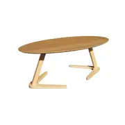 Design Square Modern Wooden Oval Wooden Coffee Table - Oak