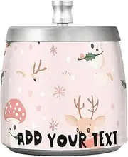 Cartoon Cute Brown Christmas Deer Mushroom Stainless Steel Big Ashtrays with Lid for Indoor Outdoor Patio Table, Unique Smokeless Ashtrays for Cigarettes for Cigarette Smokers