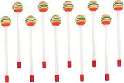 ERINGOGO 10Pcs Rainbow Lollipop Drumsticks Percussion Instrument for Safe Drumsticks for Beginners and Professionals Eye Catching Mallets for Musical Activities