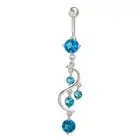 Belly Piercing Ring Shiny Dangling Dangling Bikini Navel Ring Cubic Zirconia