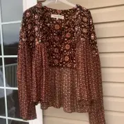 Sale! Stunning Free People maroon, brown Large open Jacket Shrug, Sequins. NWT