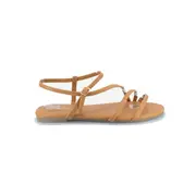 Sash Flat Strappy Sandal Camel