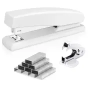 Office Stapler Set - 20 Sheet Capacity w/ 1000 Staples & Remover White