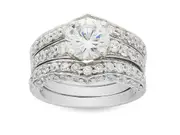 Bevilles Sterling Silver Cubic Zirconia Pave Set Ring