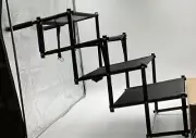 PetRuna 4 Step Dog Stairs, Foldable Ramp for Cars, Beds & Trucks, 250 lbs 2562L