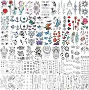 COKTAK 64 Sheets Variety Tiny Waterproof Temporary Tattoos For Men Women, Moon Star Butterfly Birds Planets Fake Tattoos For Kids Adults, Arm Neck Face Letters Temp Tattoo Temporary Tatoos Sticker Set