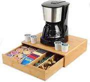 CARLA HOME Bamboo Coffee Pod Holder Storage Organizer, K-Cup Drawer Storage, Tea Storage and Espresso Pods, Bamboo Organizer for Kitchen, Jewelry and Cosmetic