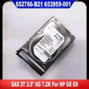 652766-B21 653959-001 638521-002 For HP 3TB 7.2K RPM SAS 6G HDD Hard Drive 3.5"