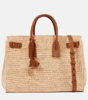 [Saint Laurent] Saint Laurent Sac De Jour Supple Medium raffia tote bag One Size beige