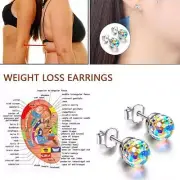 Stimulating Acupressure Therapy Bio-Magnetic Slimming Ball Earring Stud R0K7