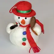 Vintage Snowman Plush Parachute Nylon Frosty Stuffed Animal Anima 8” Christmas