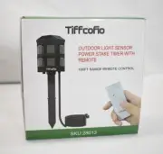 Tiffcofio Outdoor Power Stake Timer 100 ft Range Remote Control 28013 Black