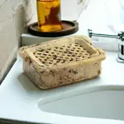 Natural Stone Soap Dish Holder Hand Curved Soapstone Bathroom Interior Home Deco