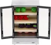 KONTONTY Realistic Mini Refrigerator Model for Dollhouse Decor Double Door Mini Fridge Freezer Toy