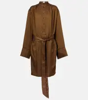 [Saint Laurent] Saint Laurent Jacquard minidress UK 12 brown