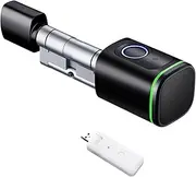 Smart Door Lock, TUYA Smart Home Security Door Lock DIY Cylinder Core Electronic Housekeeper APP Key IC Card Fingerprint Unlock,Home Office Apartment(Silver with BLE Hub,A30 B30) Learned extensively