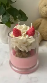 Strawberry Shortcake Dessert Candle