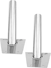Kisangel 2pcs Durable Stainless Steel Wall Mount Bracket for Outdoor House Flags Inner Diameter Flagpole Mount Elegant Design for Shop and Street Display