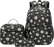 [Generic] School Bag Orthopedic Primary Backpacks For School Bags 3 Pcs Set Schoolbag Flower Printing Schoolbag Teenagers Bookbag