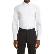 Zegna Mens Regular Fit Tuxedo Shirt Size 40 / 15 .75 White French Cuff Italy