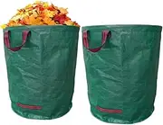 Reusable Yard Waste Bags,2 Packs 72 Gallon Heavy Duty Garden Bags With Gardening Gloves,Camping Yard Recycling Trash Containers for Debris Leaves Grass (72 Gallon)
