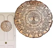 Pagan Wheel of the Year, Calendar , Wheel Calendar Pagan Witch Sign - Handmade Vintage Sign for Wiccan Holidays, Yule Altar, Christmas Decoration