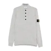 [Stone Island] Stone Island 5100040 Button-fastening Patch-pocket Sweater S GREY