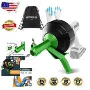 50 FT Plumbing Snake - Automatic Feed Drain Cleaner for Home & DIY Projects