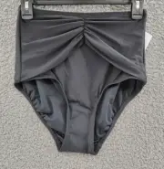 Coco Reef Diva Mesh High-Waist Bikini Bottoms Women's S Black Pull On Style