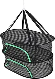 Generic Foldable Drying Rack Hanging Dryer Rack 2 Layers Mesh Drying Rack Hanging Drying Net For Plants Flowers Fruits And Vegetables Buds