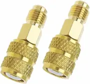 2PCS R410A Straight Swivel Adapters 1/4 Inch Male SAE to 5/16 Inch Female SAE Brass Mini Split Adapters Quick Couplers for Split System Air Conditioners