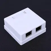 Wall Connector Junction Adapter 2-Port Desktop Extension Cable Mount Box Jack RJ45-8P8C Networking Plates