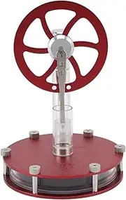 ANKROYU Stirling Engine Model Low Temperature Differential Hot Air Motor Educational Science Toy Physics Learning Tool Classroom Demonstration Kit Red Aluminum Construction 13x9cm